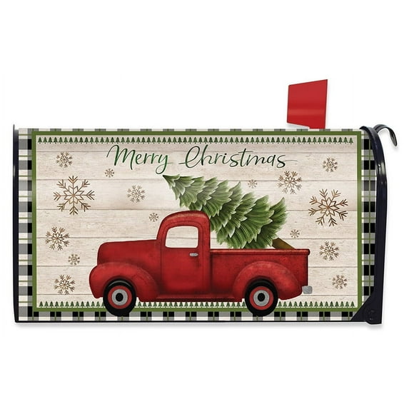 Briarwood Lane Merry Christmas Pickup Truck Large Oversized Mailbox Cover