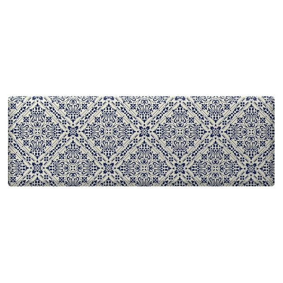 Briarwood Lane Navy and Tan Damask Oversized Comfort Mat