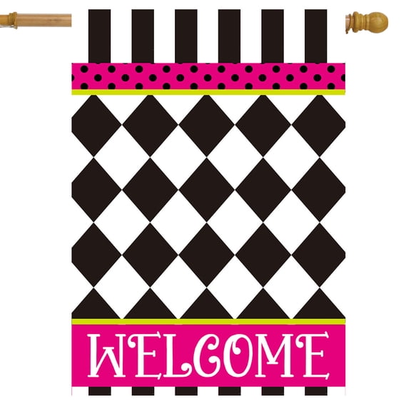 Briarwood Lane Neon Checkerboard House Flag