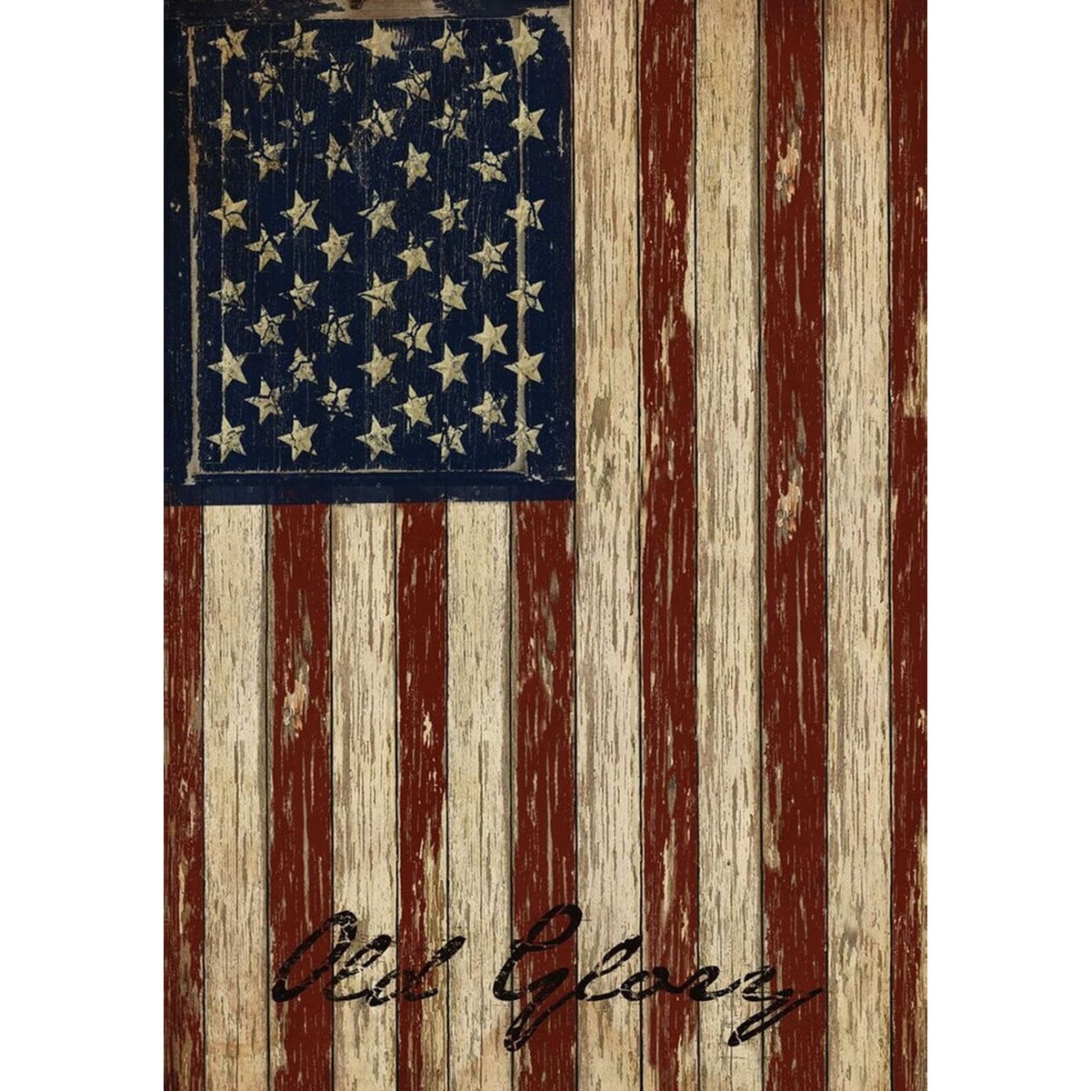 Briarwood Lane Old Glory Patriotic Primitive Garden Flag, 12.5