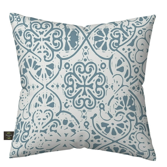 Briarwood Lane Ornamental Blue and White Burlap Pillow