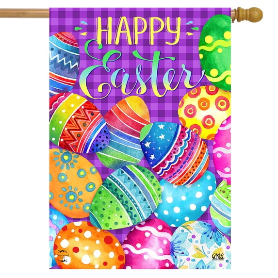 Briarwood Lane Painted Easter Eggs Holiday House Flag