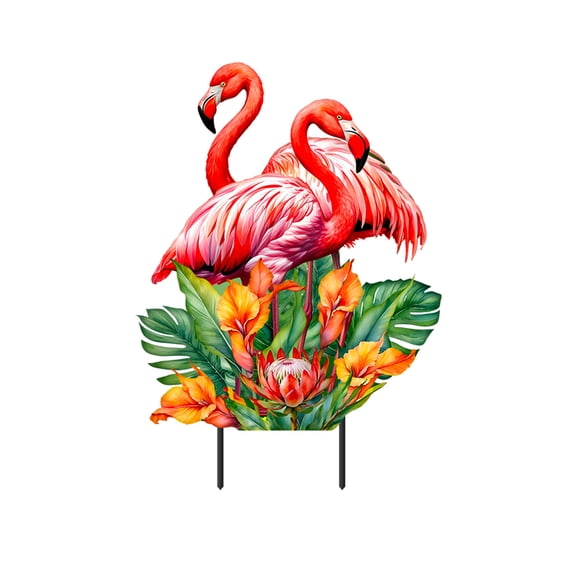 Briarwood Lane Summer Metal Art 27x16 Flamingo Pair For Summer Metal Art