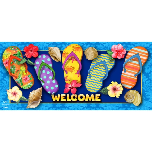 Briarwood Lane Paradise Flip Flops Mini Mat 22x10 Indoor Outdoor Doormat