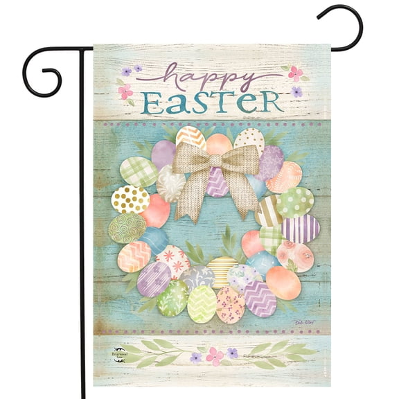 Briarwood Lane Garden Flag 12x18 For Outdoor Pastel Easter Wreath For Easter Garden Flag Flags For Outside
