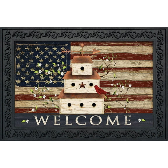 Briarwood Lane Patriotic Birdhouse Doormat