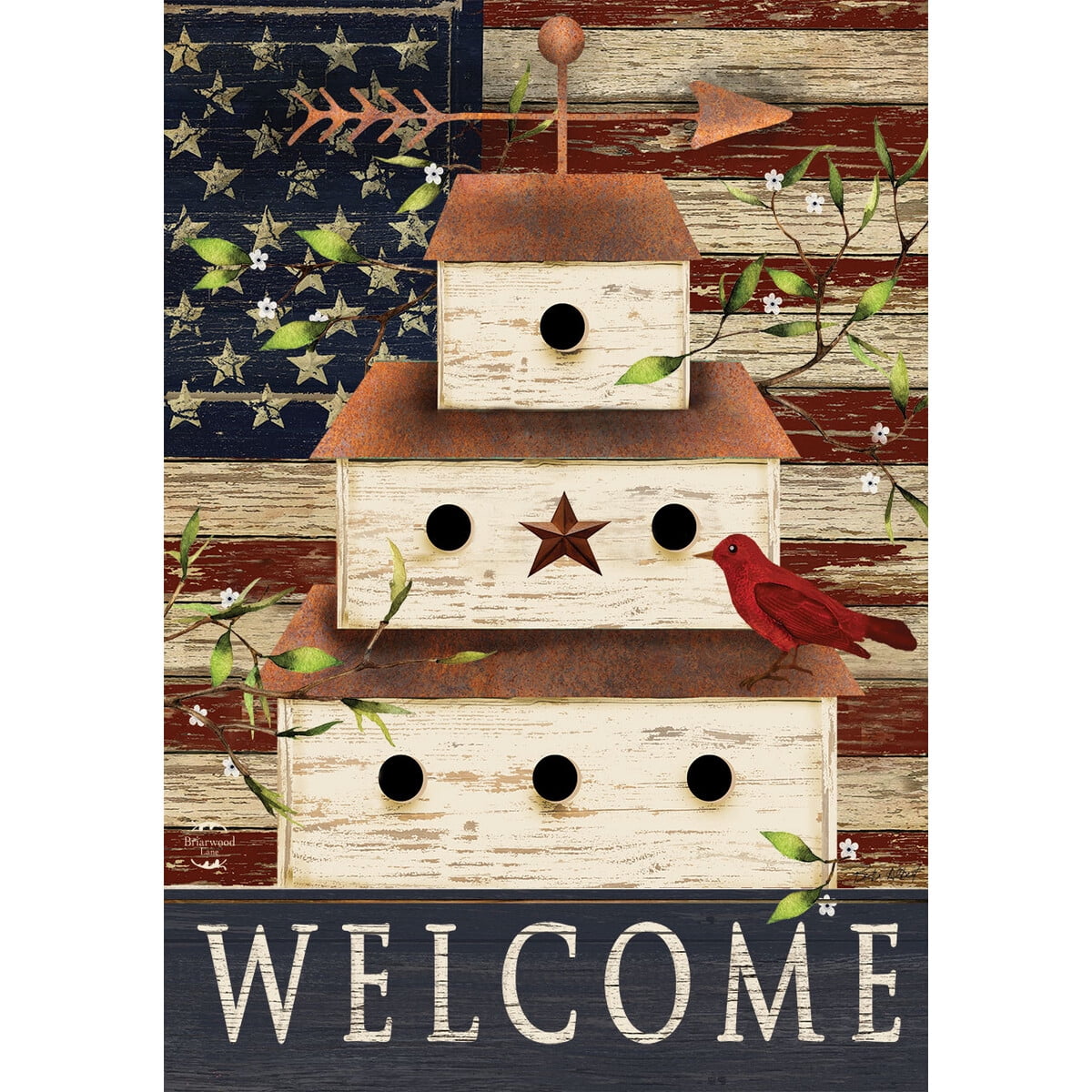 Briarwood Lane Birdhouse Garden Flag