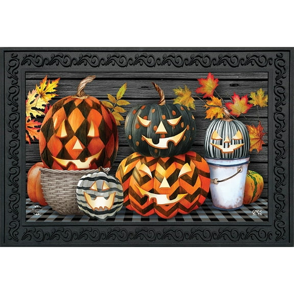 Briarwood Lane Patterned Jack-O-Lanterns Halloween Doormat