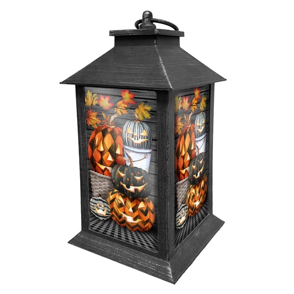 Briarwood Lane Halloween Lanterns Lantern 13.5" x 5.5" x 5.5" Patterned Jack O For Halloween Lantern