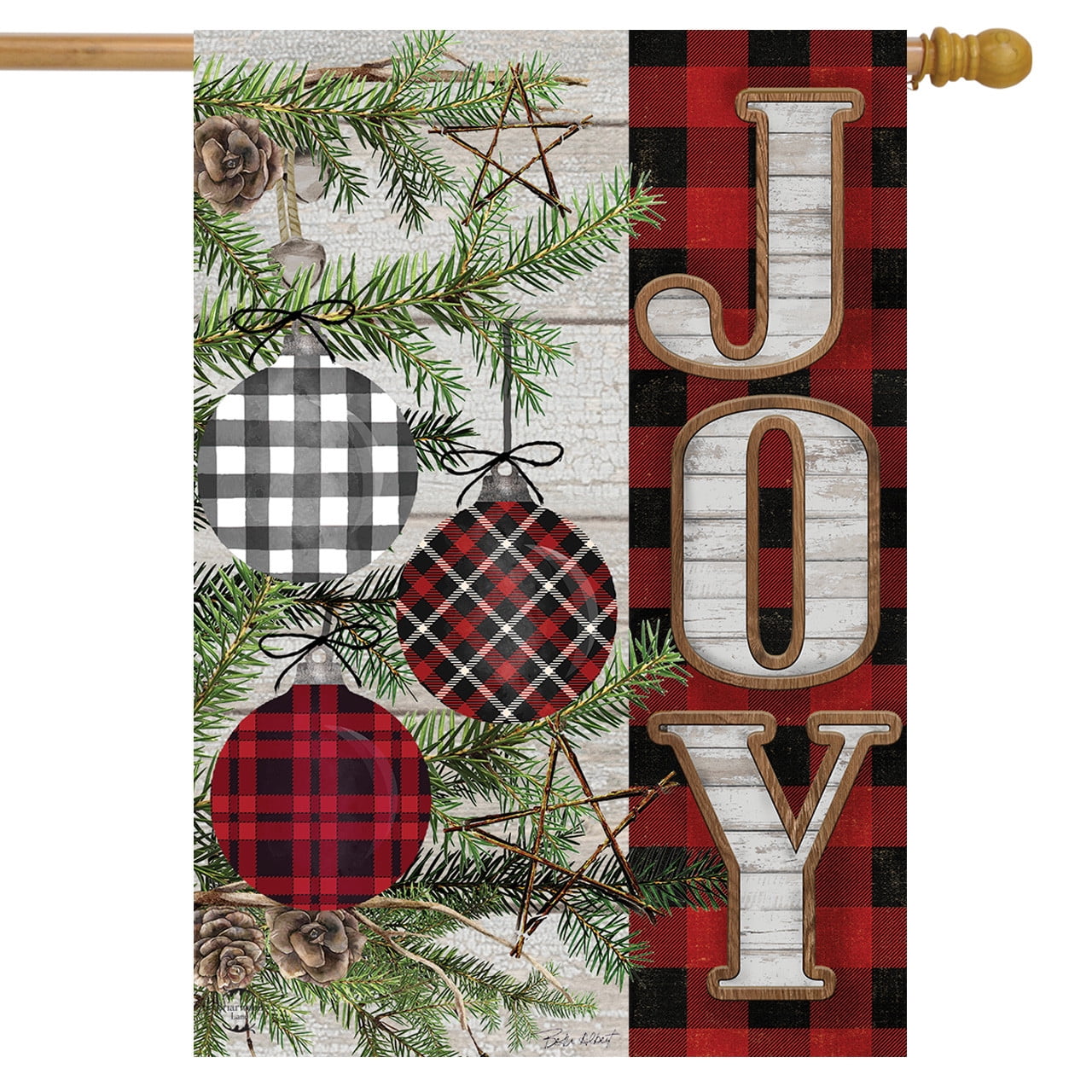 Patterned Ornaments Christmas Double-Sided House Flag