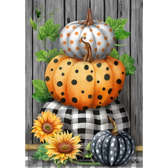 Briarwood Lane Fall Garden Flag 12x18 For Outdoor Patterned Pumpkin Stack For Fall Garden Flag Flags For Outside
