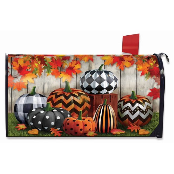 Briarwood Lane Patterned Pumpkins Autumn Mailbox Cover