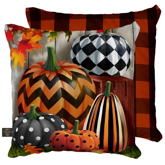 Briarwood Lane Fall Indoor/Outdoor Pillow 17x17 Patterned Pumpkins For Fall Pillow