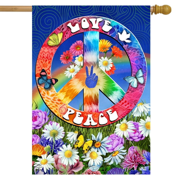 Briarwood Lane Peace and Love House Flag