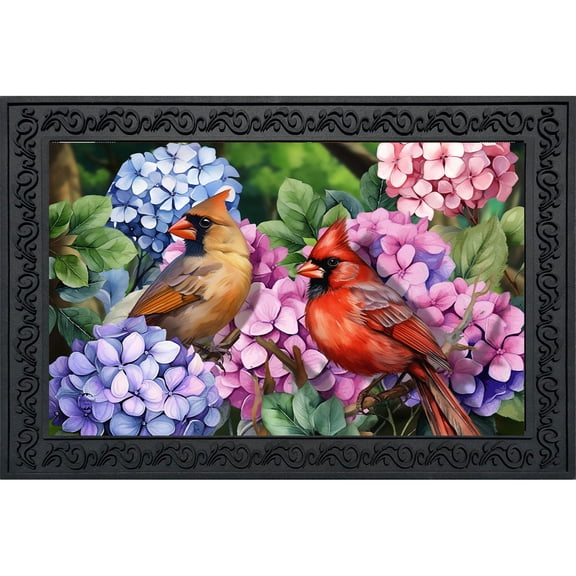 Briarwood Lane Spring Doormat 30x18 Indoor Outdoor Perched Cardinals For Spring Doormat