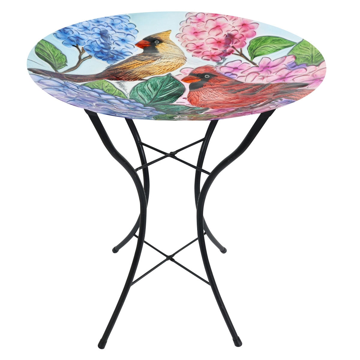Briarwood Lane Perched Cardinals Glass Birdbath