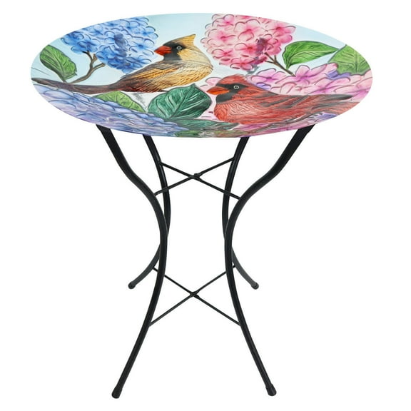 Briarwood Lane Perched Cardinals Glass Birdbath