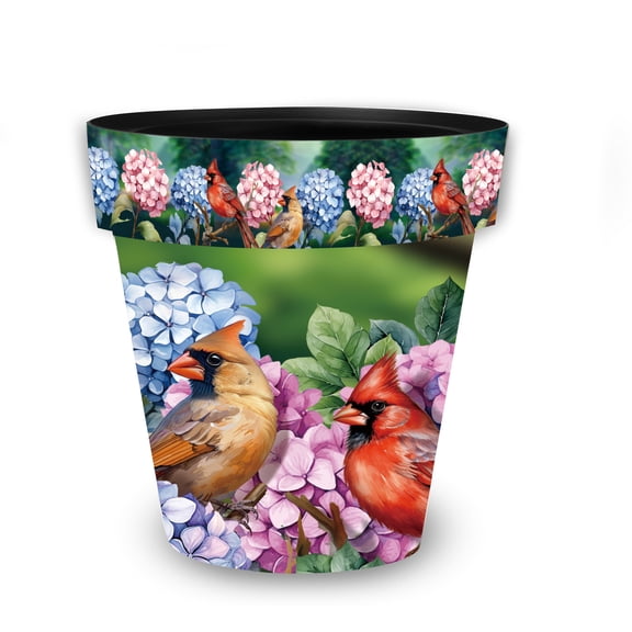 Briarwood Lane Spring Planter 11.75 x 11 x 11 Perched Cardinals Medium