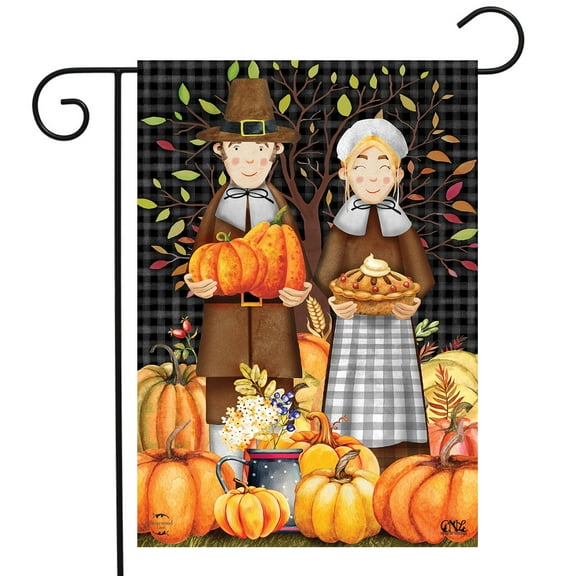 Briarwood Lane Pilgrims Thanksgiving Garden Flag