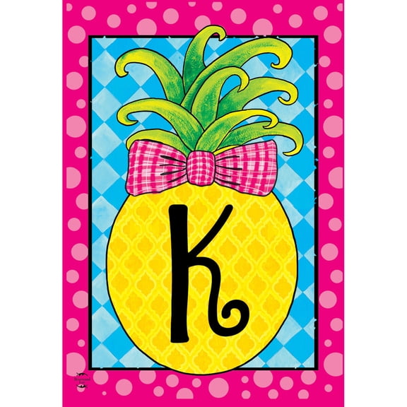 Briarwood Lane Summer Garden Flag 12x18 For Outdoor Pineapple Monogram Letter K For Summer Garden Flag Flags For Outside