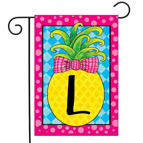 Briarwood Lane Pineapple Monogram Letter L Garden Flag