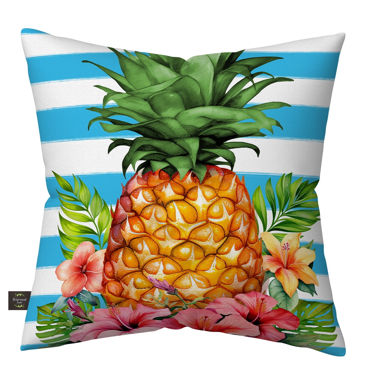 Briarwood Lane Everday Indoor/Outdoor Pillow 17x17 Pineapple and Stripes For Everday Pillow