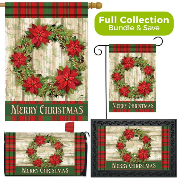 Briarwood Lane Poinsettia Wreath Christmas Design Collection