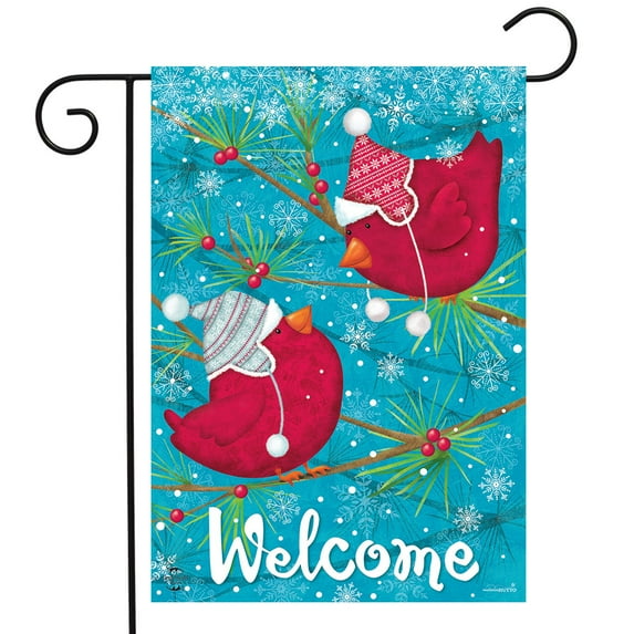 Briarwood Lane Portly Winter Birds Garden Flag
