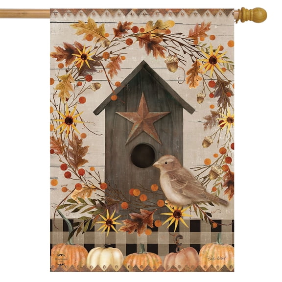 Briarwood Lane Primitive Fall Birdhouse House Flag