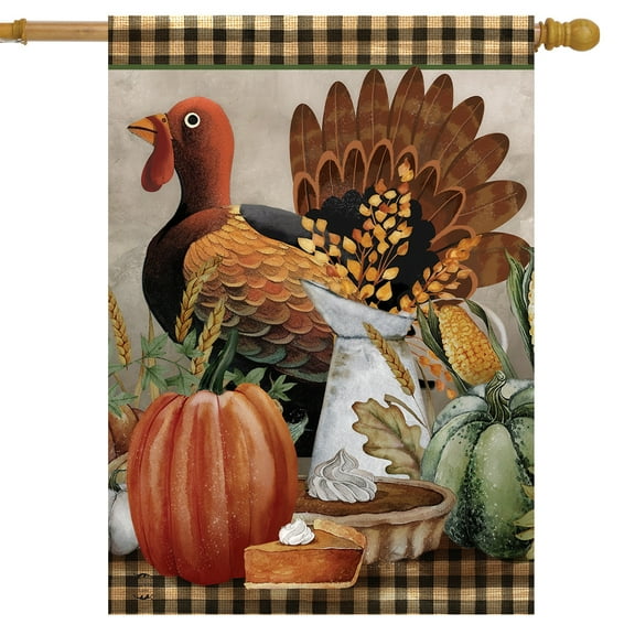 Briarwood Lane Primitive Thanksgiving House Flag