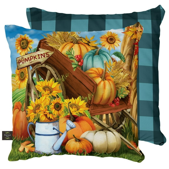 Briarwood Lane Pumpkin Cart Autumn Decorative Pillow