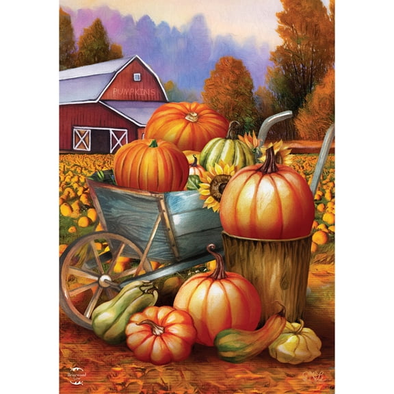 Briarwood Lane House Flag 40x28 For Outdoor Pumpkin Farm Fall For Fall House Flag