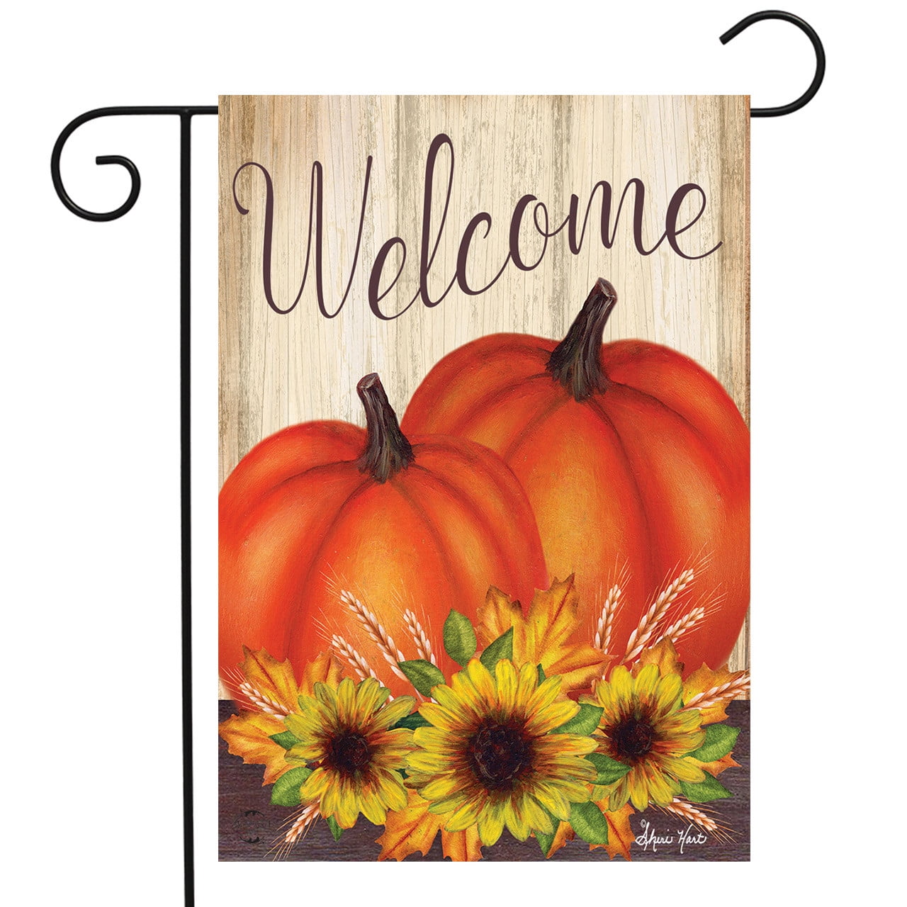 Pumpkin Pair Orange Polyester Fall Garden Flag
