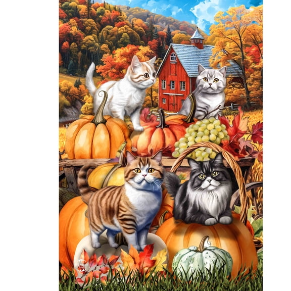 Briarwood Lane Fall Garden Flag 12x18 For Outdoor Pumpkin Patch Cats For Fall Garden Flag Flags For Outside