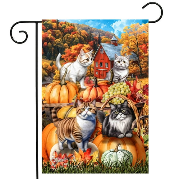 Briarwood Lane Pumpkin Patch Cats Garden Flag