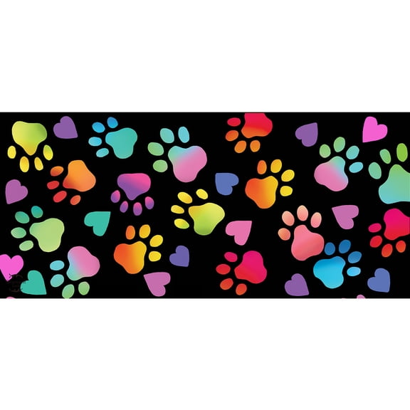 Briarwood Lane Everyday Rainbow Pawprints Mini Mat 22x10 Indoor Outdoor Doormat