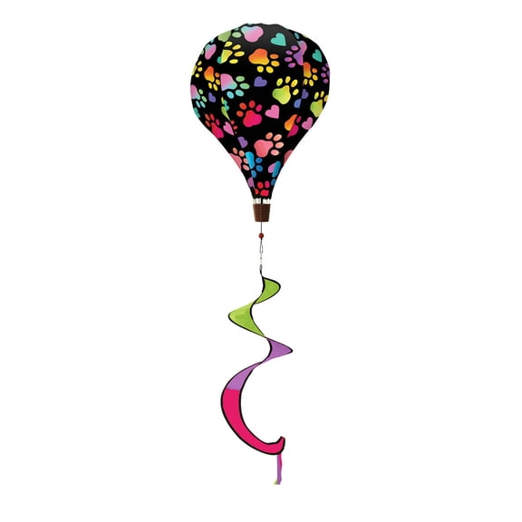 Briarwood Lane Rainbow Pawprints Welcome Hot Air Balloon Spinner