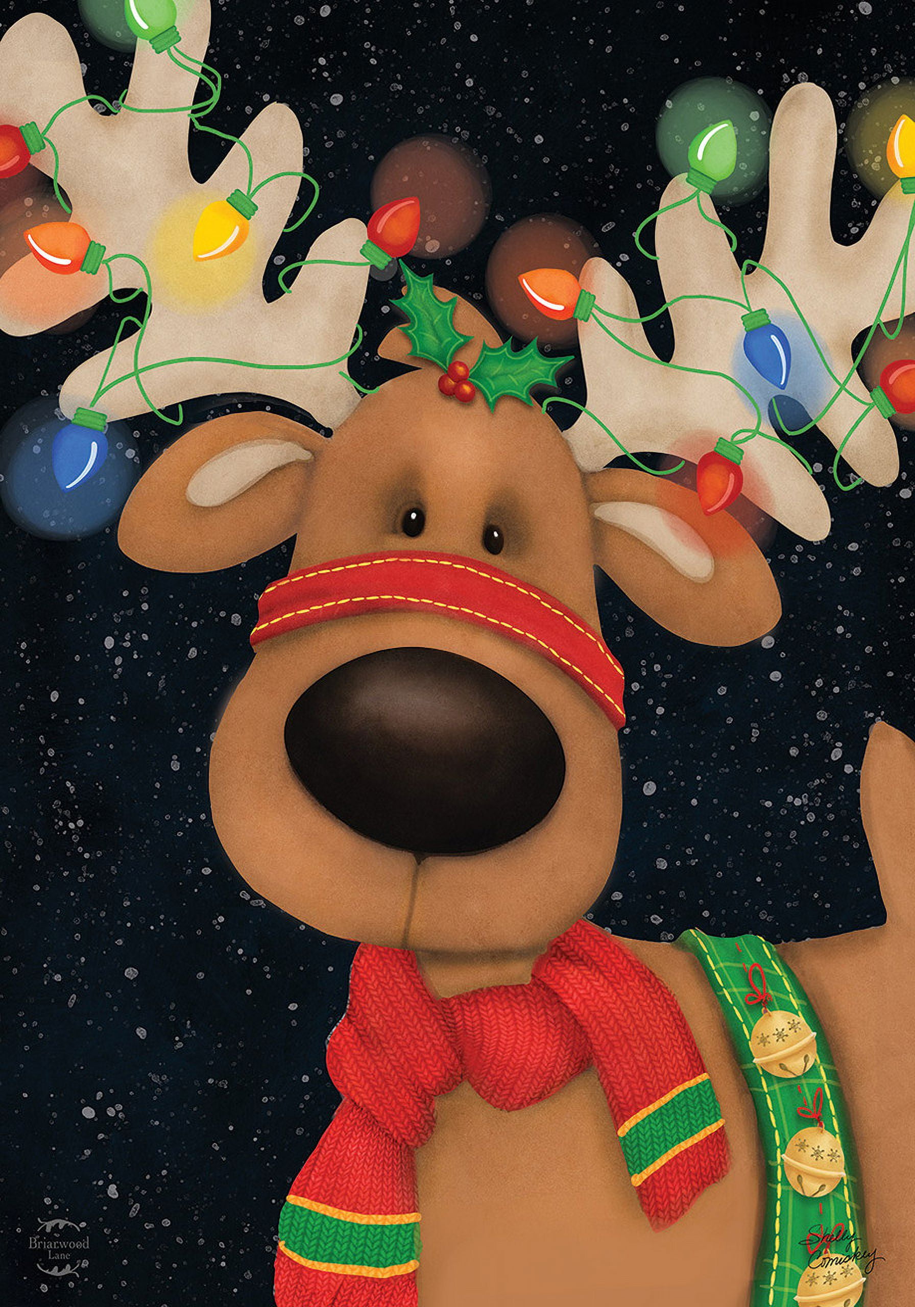 Briarwood Lane Reindeer in Lights Christmas Garden Flag