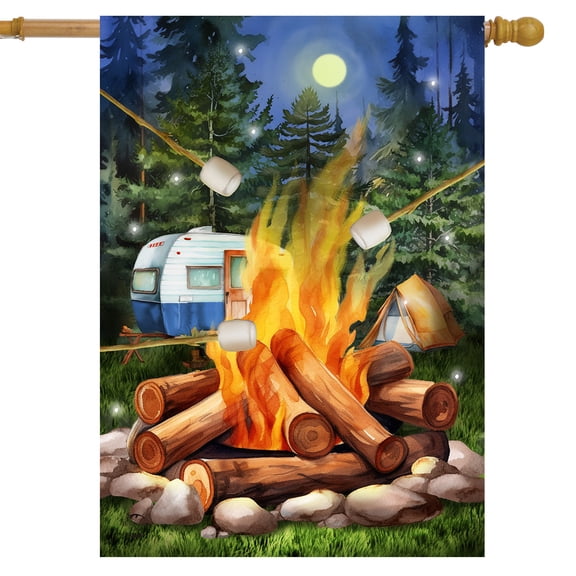 Briarwood Lane Roasting Marshmallows House Flag