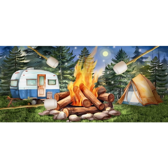 Briarwood Lane Summer Roasting Marshmallows Mini Mat 22x10 Indoor Outdoor For Summer Doormat