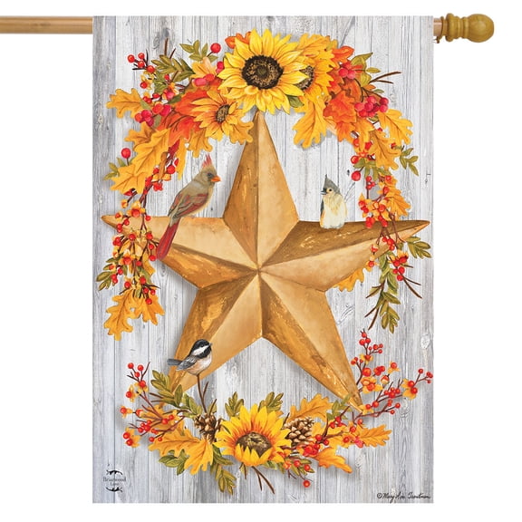 Briarwood Lane Rustic Fall Barnstar House Flag