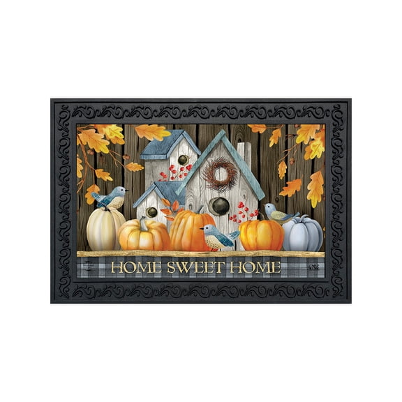 Briarwood Lane Doormat 30x18 Indoor Outdoor Rustic Fall Birdhouses Welcome For Fall Doormat