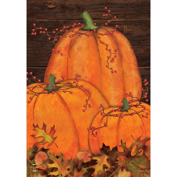 Briarwood Lane Garden Flag 12x18 For Outdoor Rustic Pumpkin Patch Fall Flags For Outside