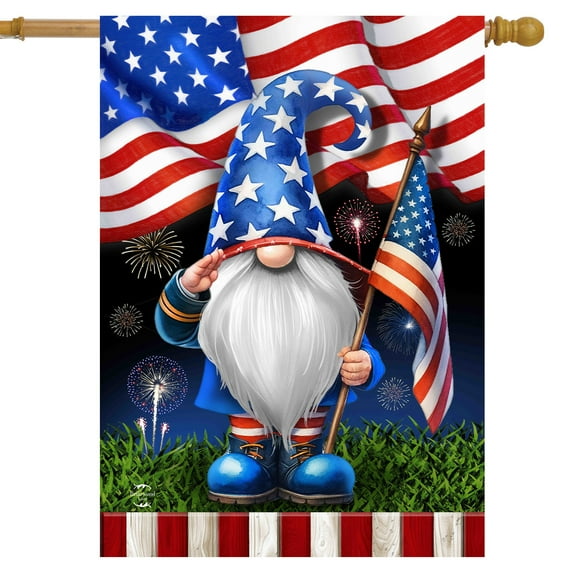 Briarwood Lane Saluting Gnome House Flag