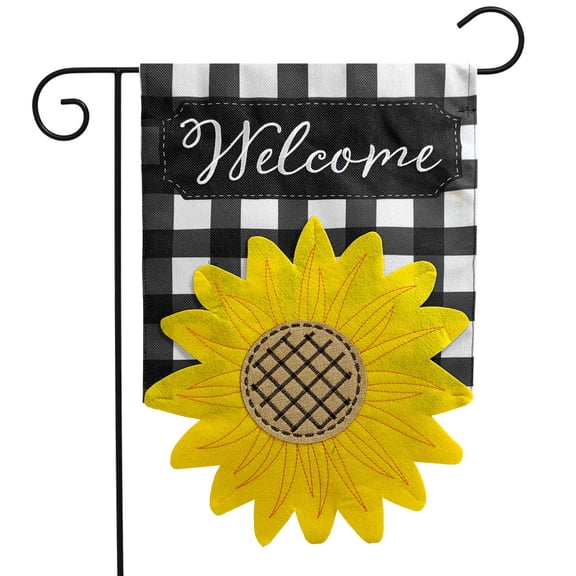 Briarwood Lane Sculpted Sunflower Summer Burlap Garden Flag
