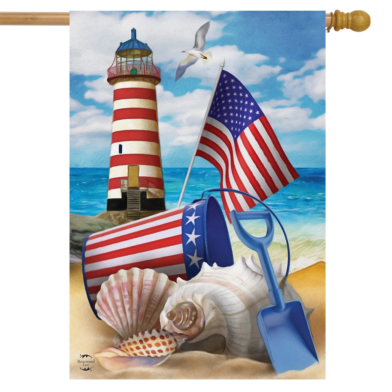 Sea to Shining Sea Patriotic Summer House Flag 28" x 40" Polyester