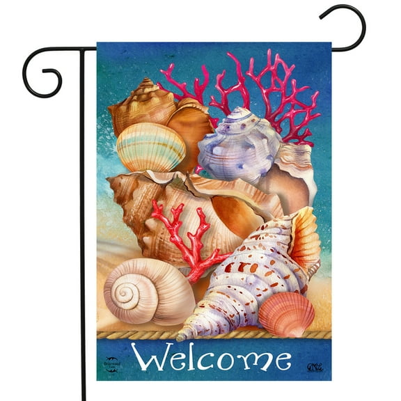 Briarwood Lane Seashell Welcome Summer Garden Flag