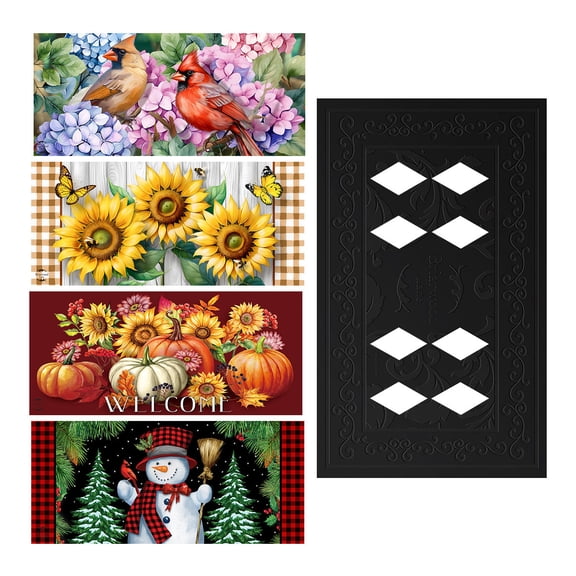 Briarwood Lane Seasonal Mini Mat Bundle B - Set of 4 Mini Mats + Tray Bundle (5-pack)