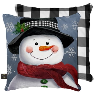 Briarwood Lane Winter Indoor/Outdoor Pillow 17x17 Smiling Snowman For Winter Pillow