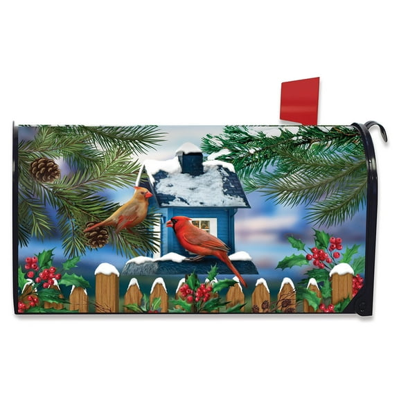 Briarwood Lane Snow Day Cardinals Winter Mailbox Cover